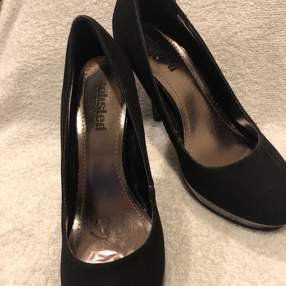 Unlisted black micro suede platform heels - Picture 2 of 5